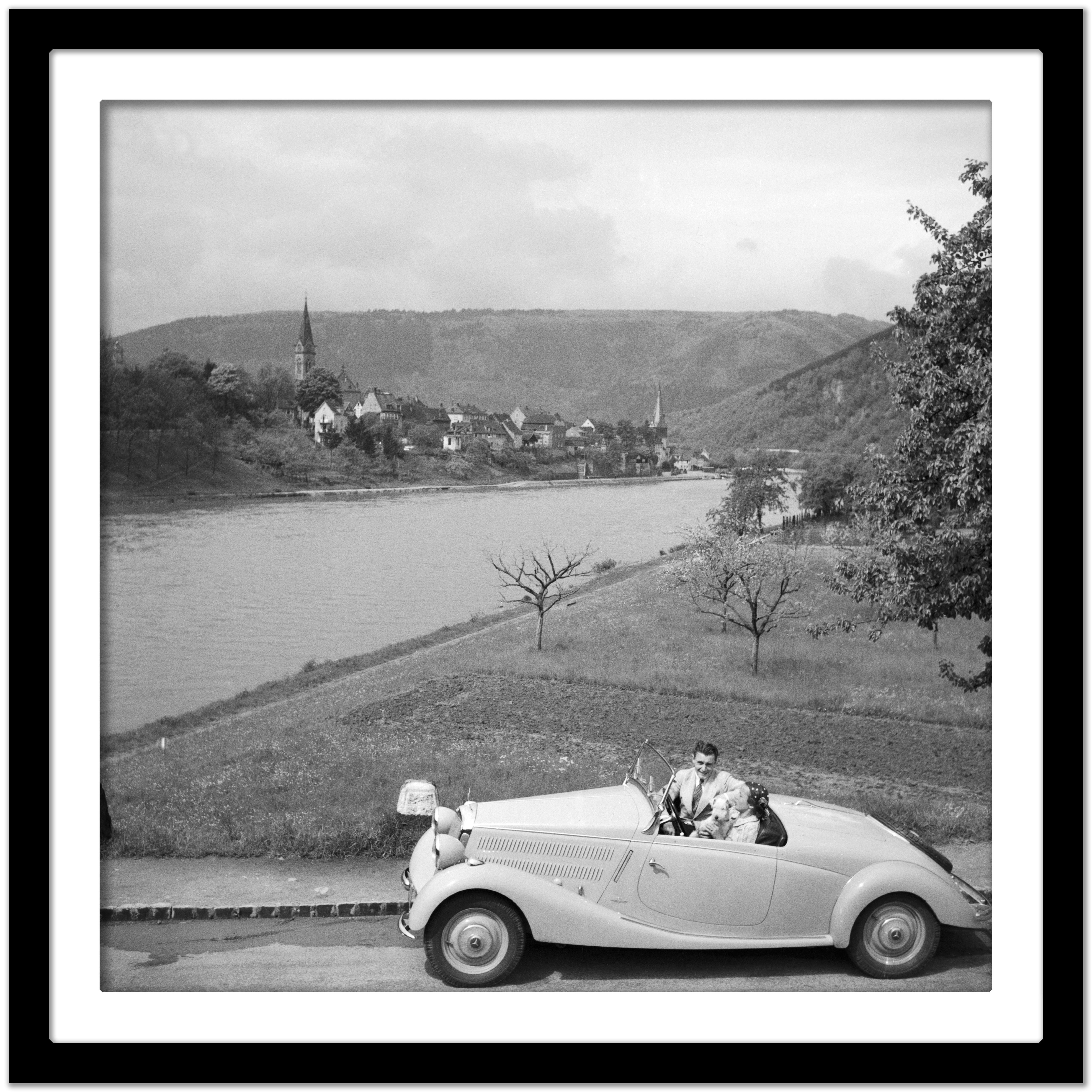 Giong to Neckargemuend by car near Heidelberg, Germany 1936, Printed Later  - Gray Black and White Photograph by Karl Heinrich Lämmel