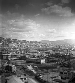 Vintage  Industrial view - Genova harbor, Italy 1939 Printed Later 