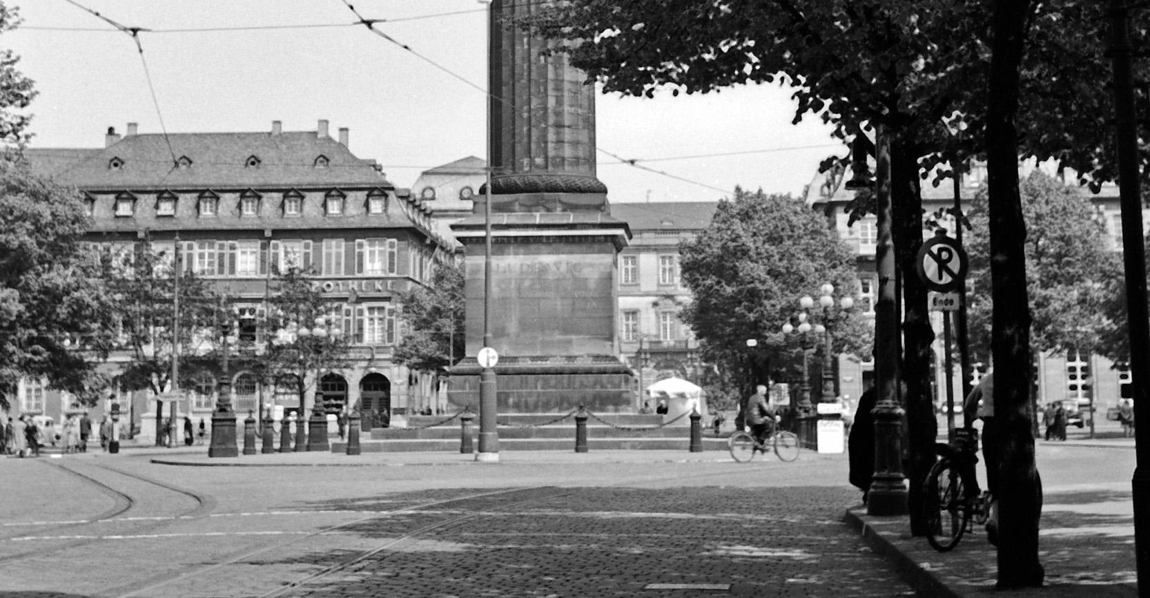Ludwig's column at Luisenplatz square at Darmstadt, Germany 1938 Printed Later  - Photograph by Karl Heinrich Lämmel