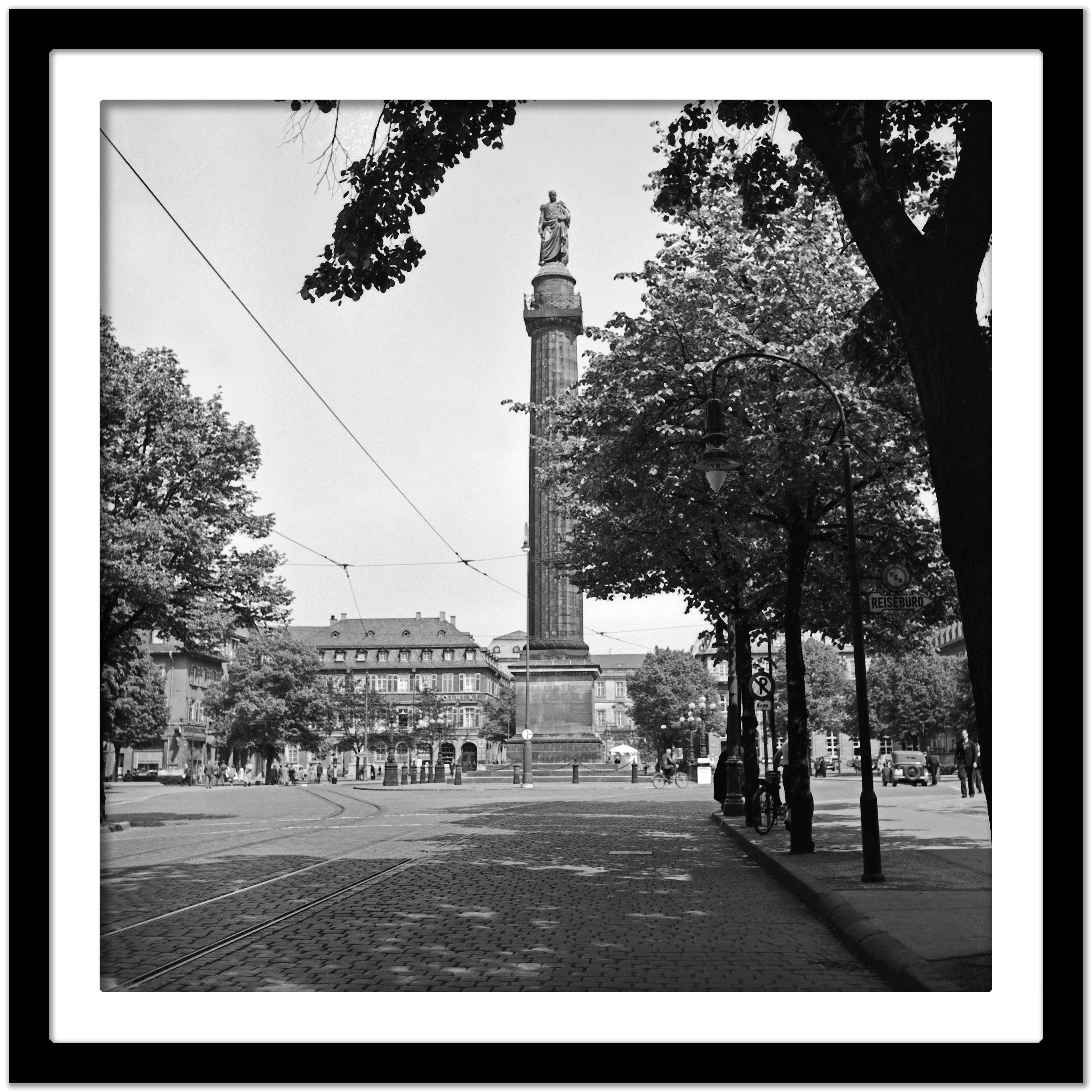 Ludwig's column at Luisenplatz square at Darmstadt, Germany 1938 Printed Later  - Modern Photograph by Karl Heinrich Lämmel
