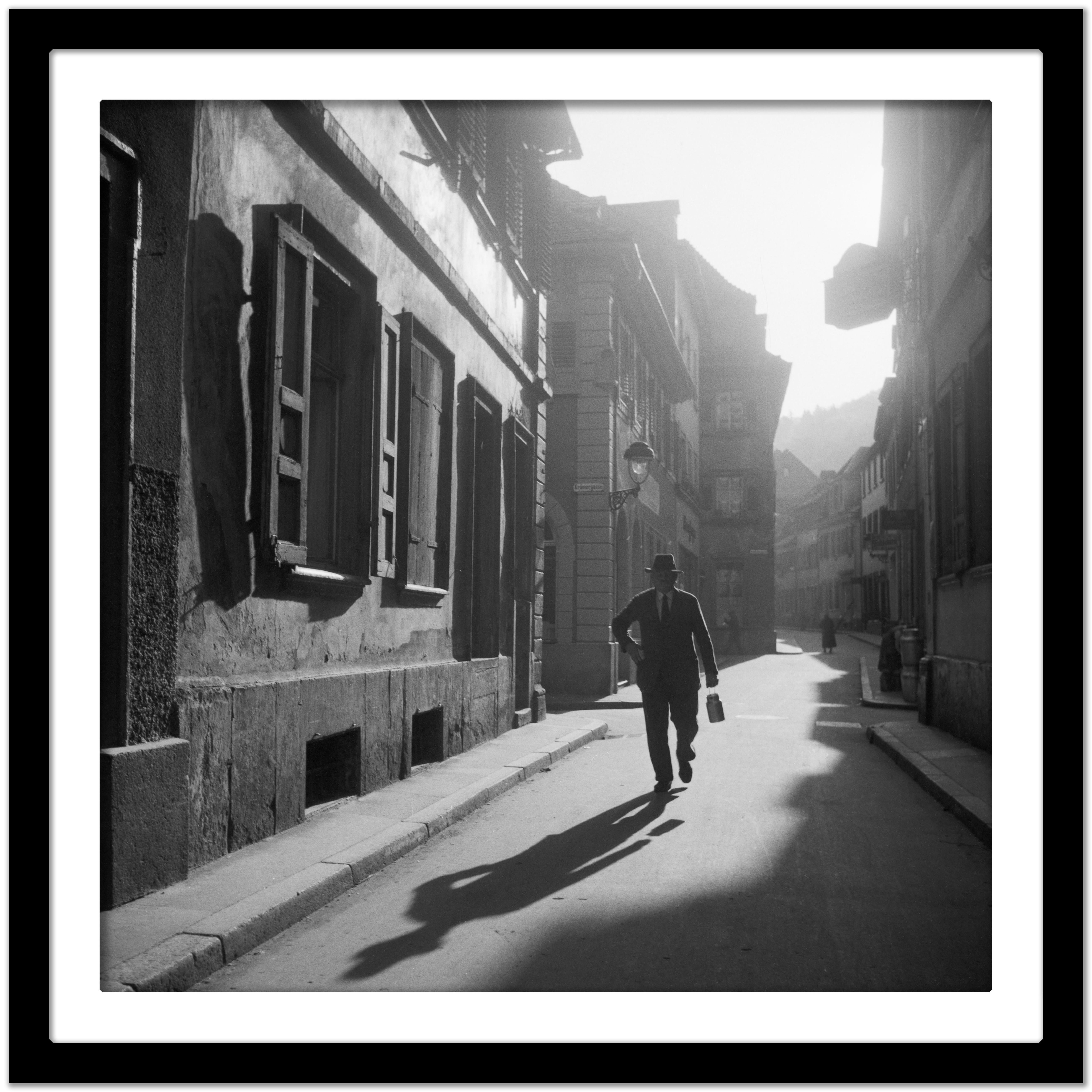 Near Kraemergasse lane old city Heidelberg, Germany 1936, Printed Later  - Black Black and White Photograph by Karl Heinrich Lämmel
