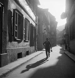Near Kraemergasse lane old city Heidelberg, Germany 1936, Printed Later