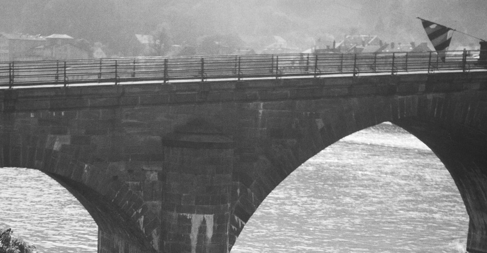 Old bridge over river Neckar at Heidelberg, Germany 1938, Printed Later  - Photograph by Karl Heinrich Lämmel