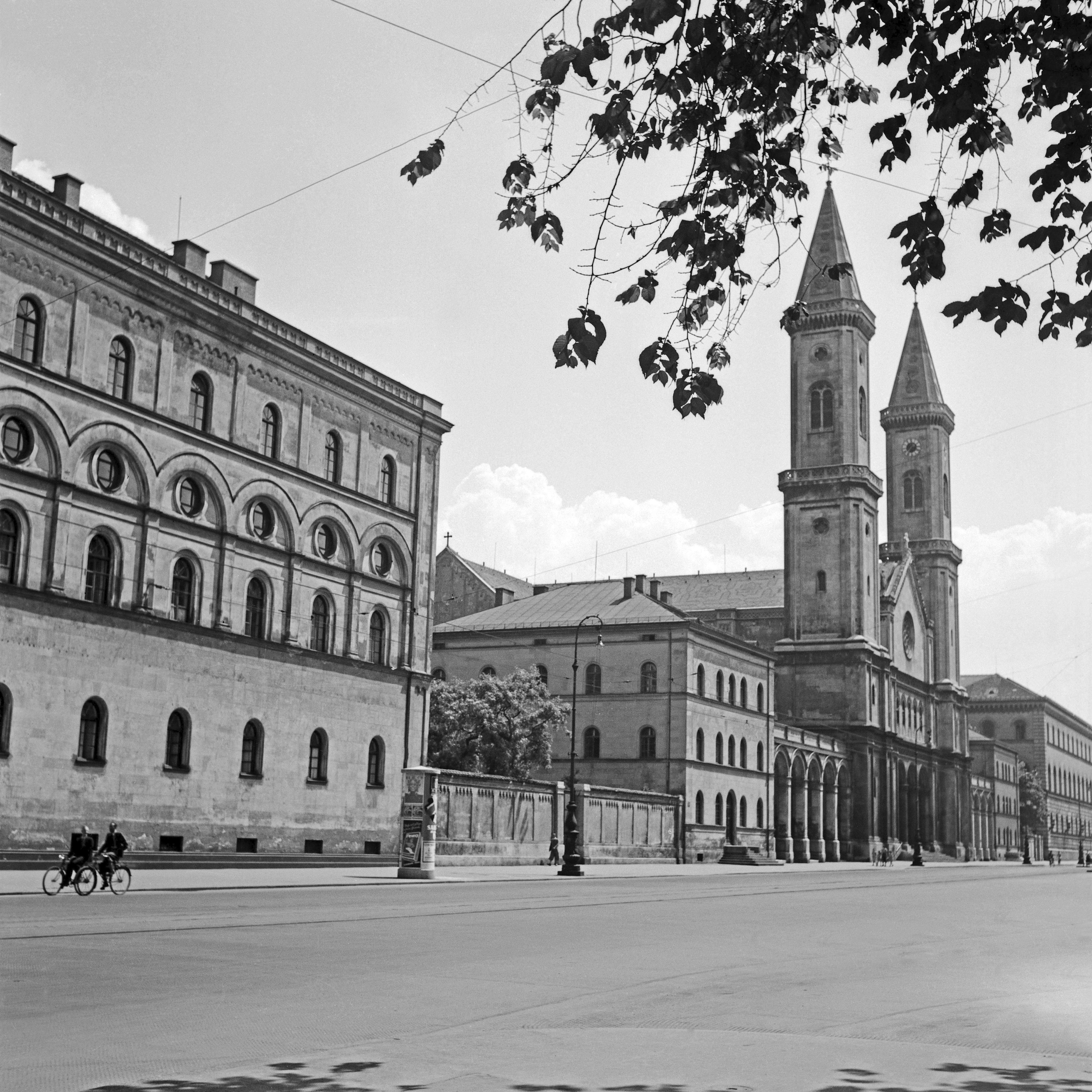 Karl Heinrich Lämmel Black and White Photograph - Roman Catholic St. Ludwig's church at Munich, Germany 1937, Printed Later