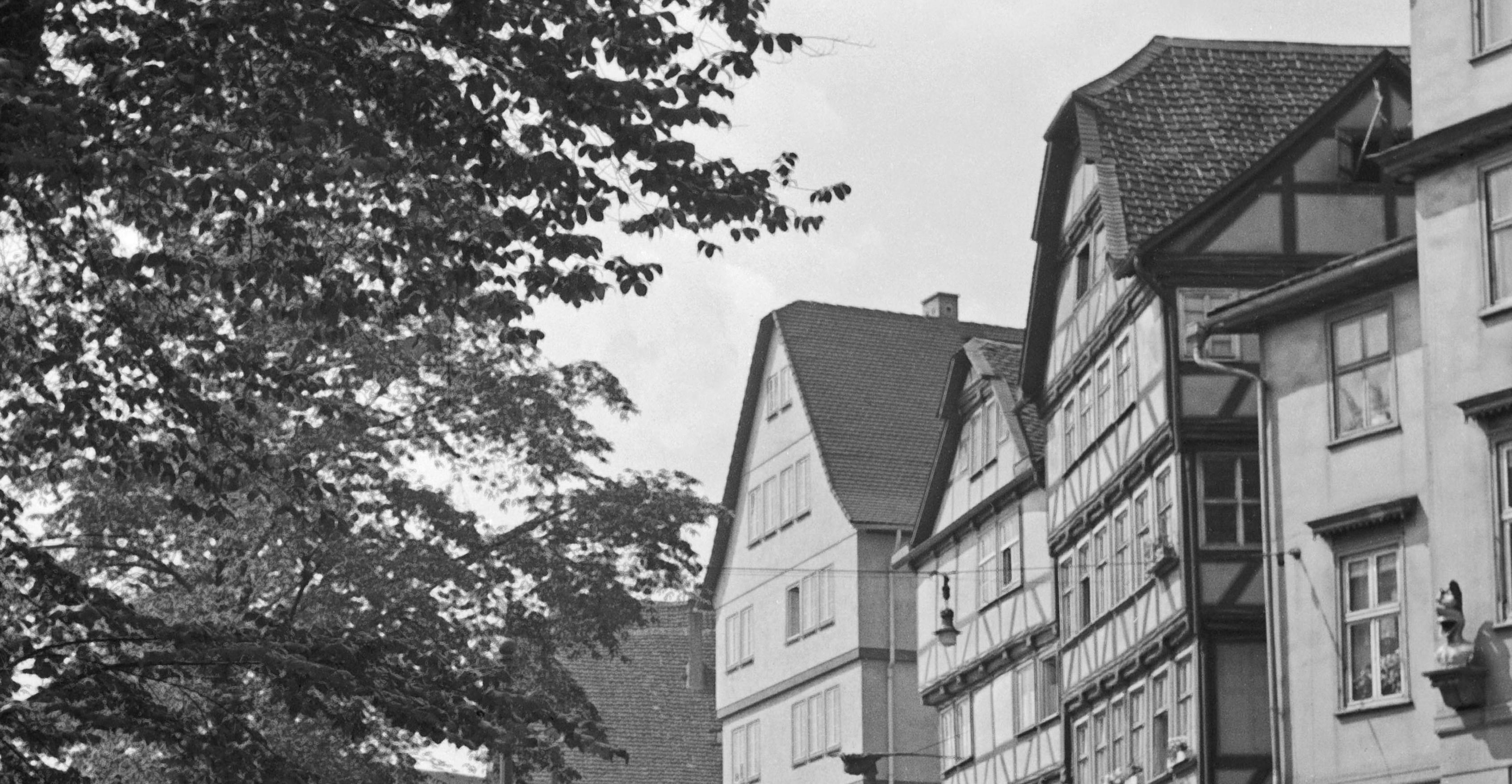 Timbered houses at the inner city of Kassel, Germany 1937 Printed Later  - Modern Photograph by Karl Heinrich Lämmel