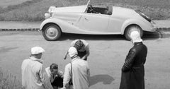 To Neckargemuend Mercedes Benz car near Heidelberg, Germany 1936, Printed Later