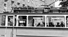 Tram line No. 2 at main Station, Stuttgart Germany 1935, Printed Later