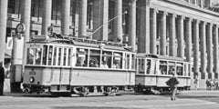 Tram line no.2 front of Koenigsbau palace, Stuttgart Germany 1935, Printed Later