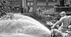 Fontaine Tritons à Koenigsallee avenue Duesseldorf, Allemagne 1937 Imprimé ultérieurement