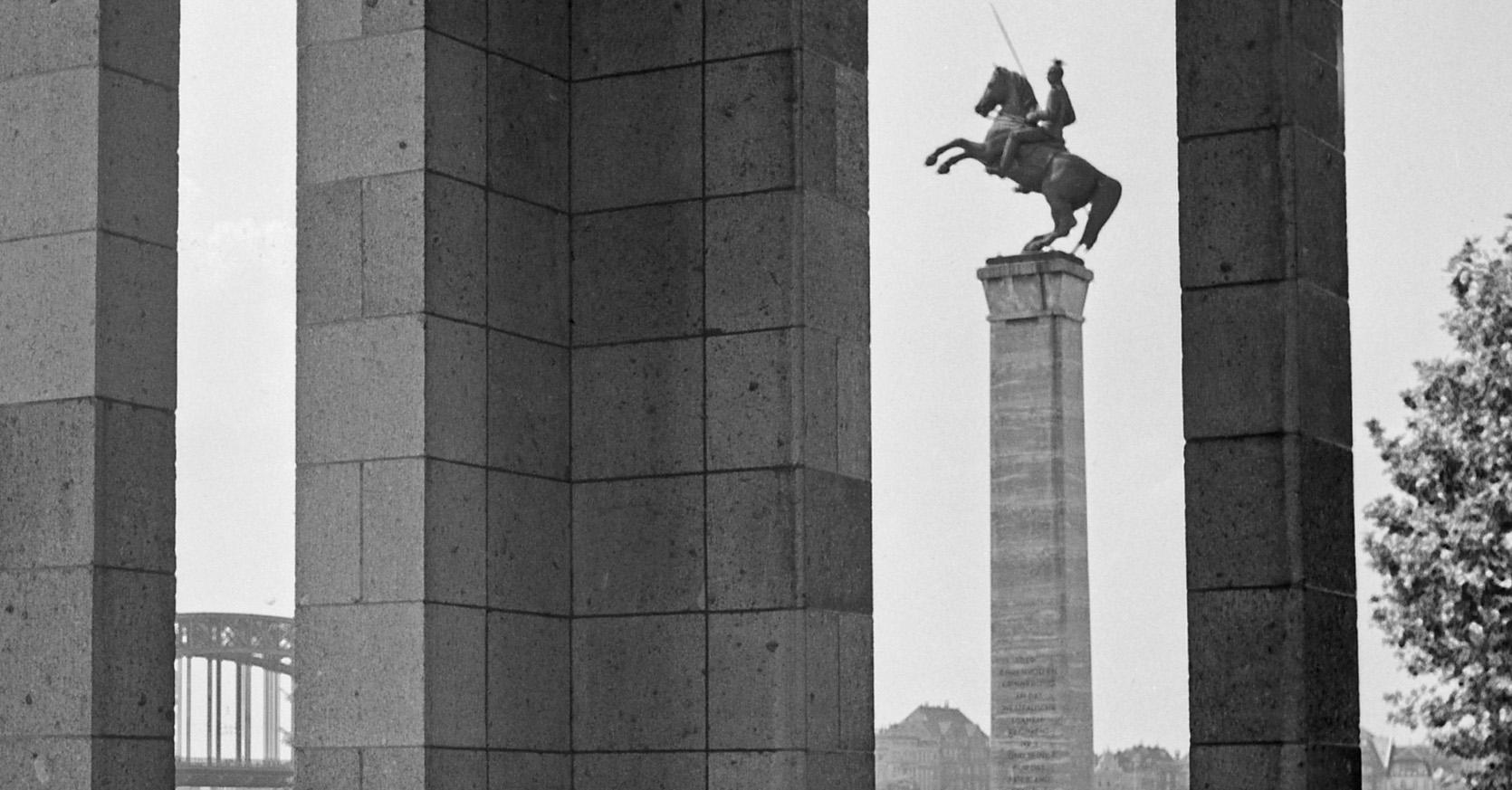 Uhlan memorial court of honour at Rhine Duesseldorf, Germany 1937 Printed Later  - Photograph by Karl Heinrich Lämmel