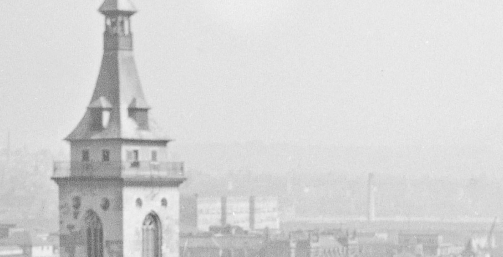 View from city hall belfry to old city, Stuttgart Germany 1935, Printed Later - Photograph by Karl Heinrich Lämmel