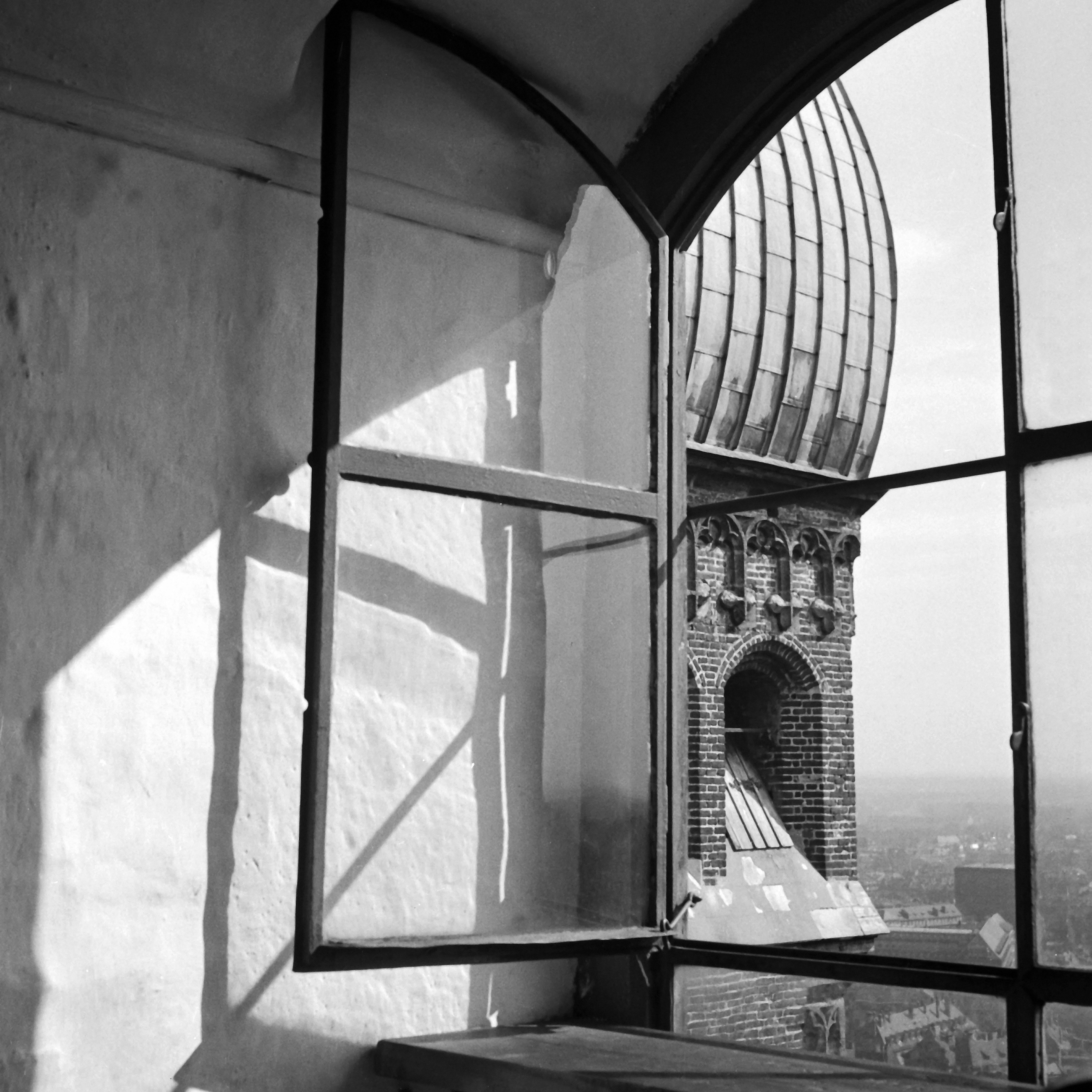 Karl Heinrich Lämmel Black and White Photograph - View to Tower Munich Frauenkirche church, Munich Germany 1938, Printed Later