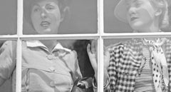 Women spa resort Cannstatt through window, Stuttgart Germany 1935, Printed Later