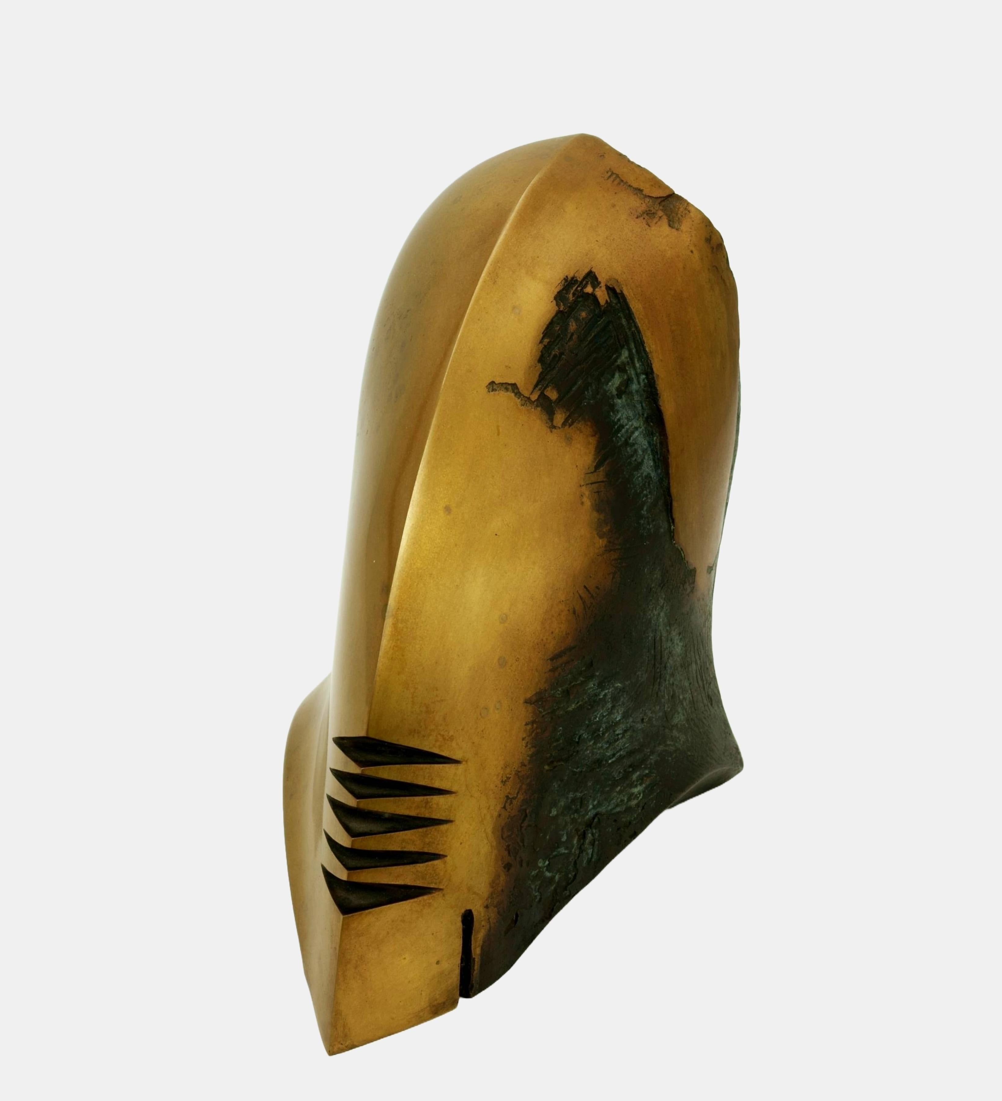 Cabeza de casco / - Arcaísmo futurista - - Sculpture de Karl-Heinz Deutsch