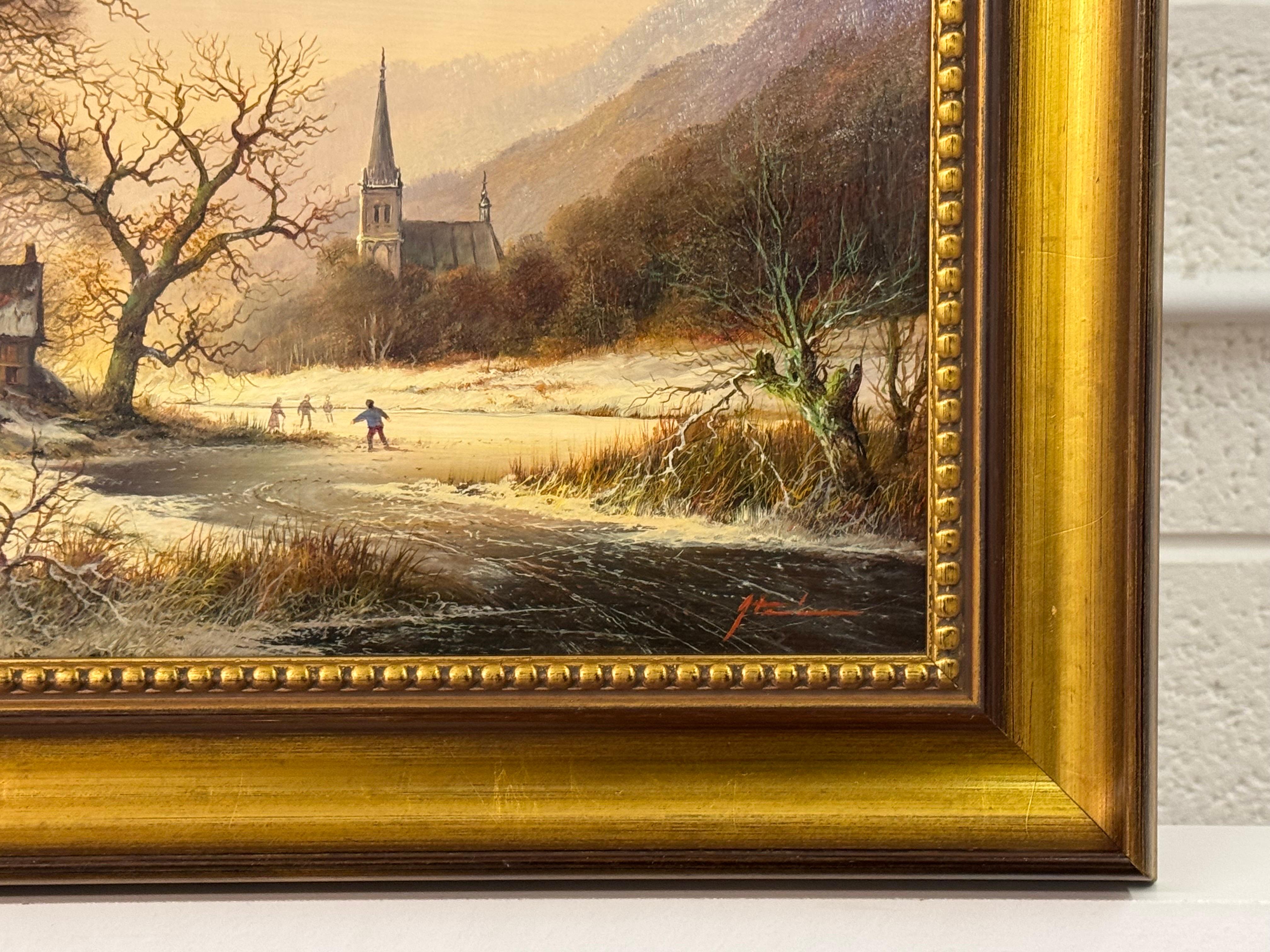 Paesaggio rurale d'epoca Scena di neve 
