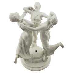 Karl Himmelstoss Antiker Rosenthal ''Three Graces'' Porzellan-Skulptur-Lampensockel