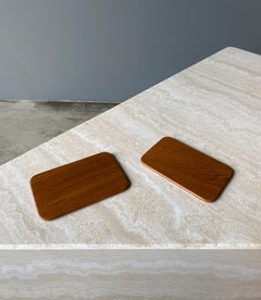 Paire de sous-verres en teck de Karl Holmberg, Suède, années 1960