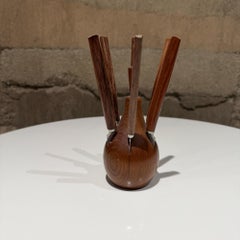 Karl Holmberg Teak Fruit or Cheese Knife Set Japan Mid Century