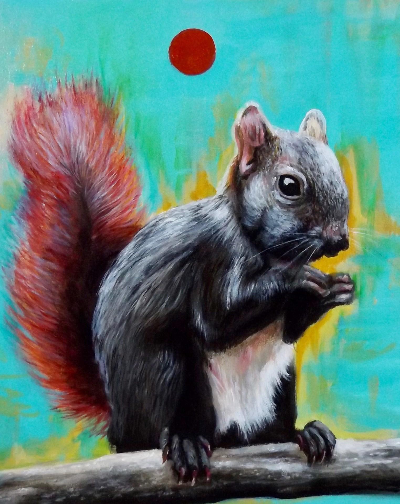 Karl Jahnke Animal Painting - Red Dot
