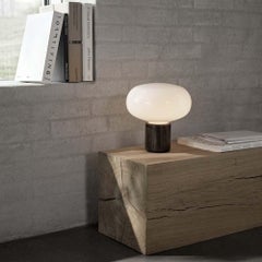 Karl Johan table lamp smoked oak & white opal