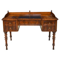 Karl Johan Writing Desk in West Indies Mahogany w/ Black Leather, Sweden, c 1830