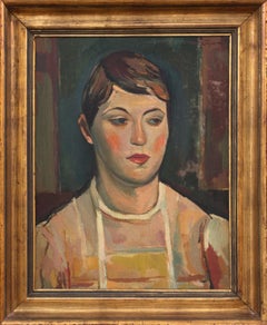Damenporträt (Portrait of a Lady) - Oil/Canvas, Figurative, Pastels, Modern