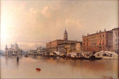 Une grande vue du palais des Doges à Venise, 19e siècle, huile sur toile de Karl Kaufmann