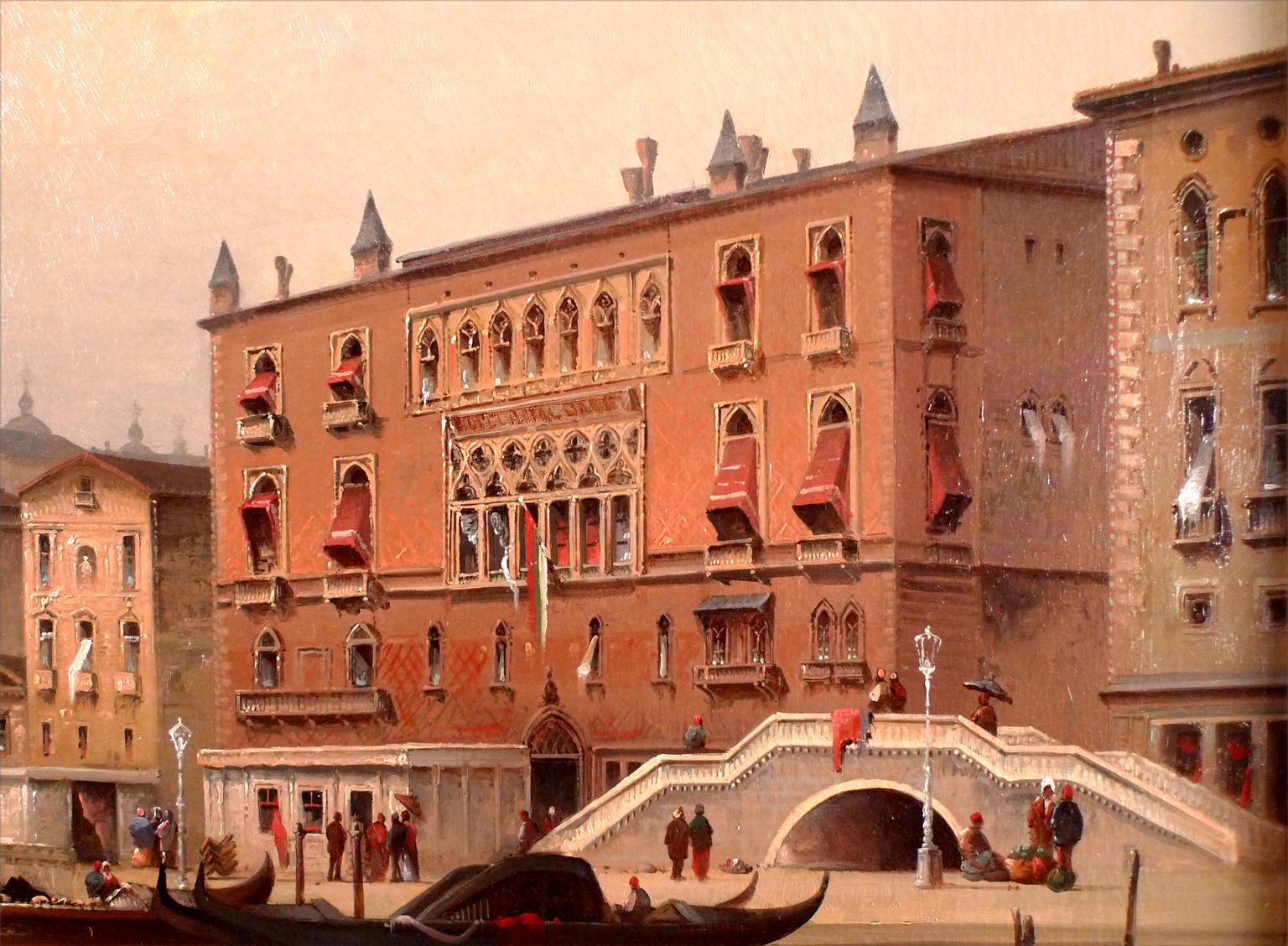 Une grande vue du palais des Doges à Venise, 19e siècle, huile sur toile de Karl Kaufmann en vente 5