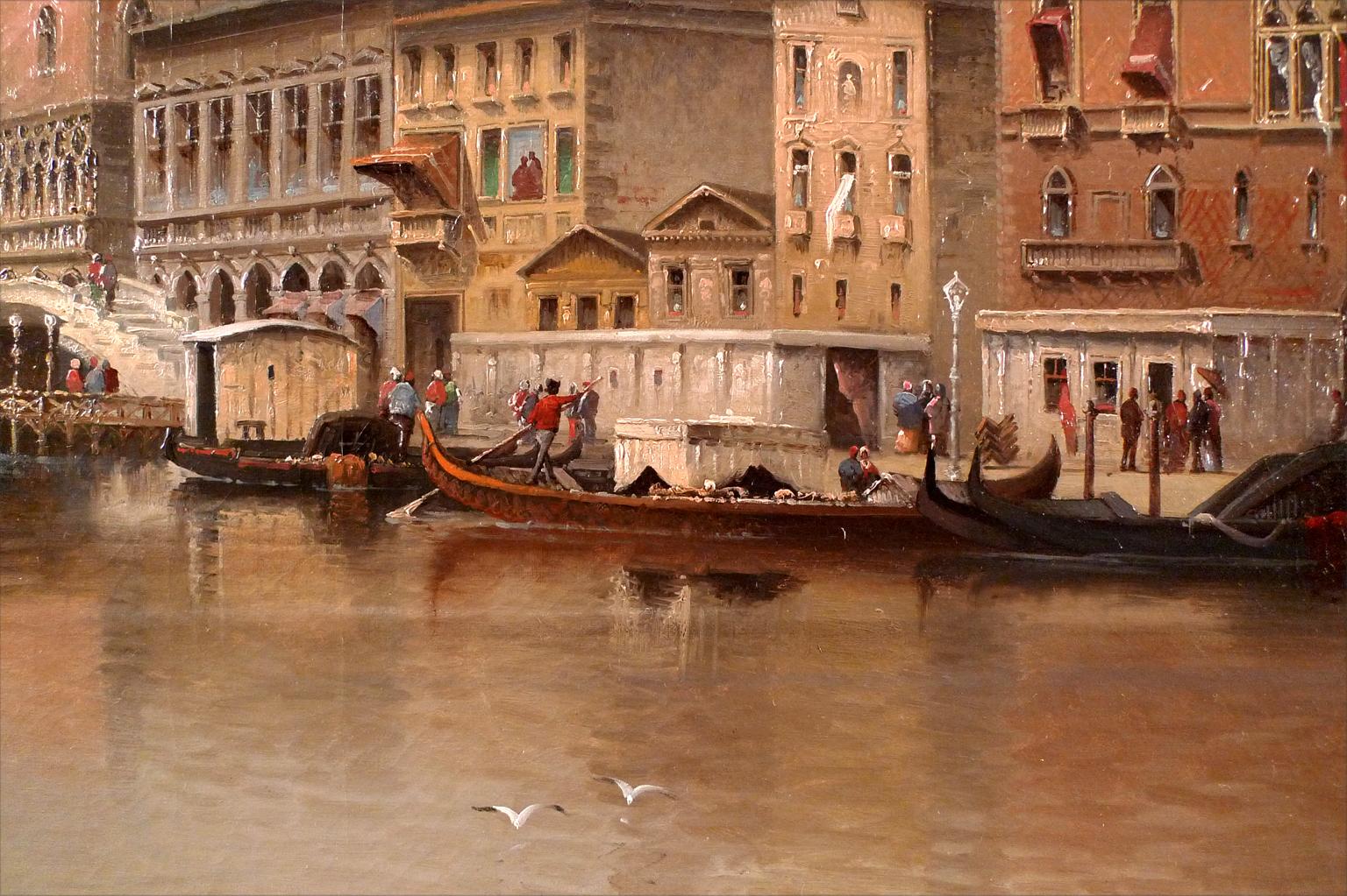 Une grande vue du palais des Doges à Venise, 19e siècle, huile sur toile de Karl Kaufmann en vente 6