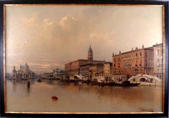 Une grande vue du palais des Doges à Venise, 19e siècle, huile sur toile de Karl Kaufmann