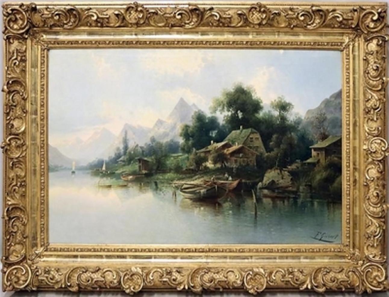 Karl Kaufmann Landscape Painting -  Der Alpensee 