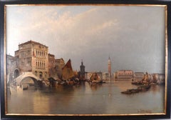 Large "View of Venice", 19th Century Oil on Canvas by Karl Kaufmann