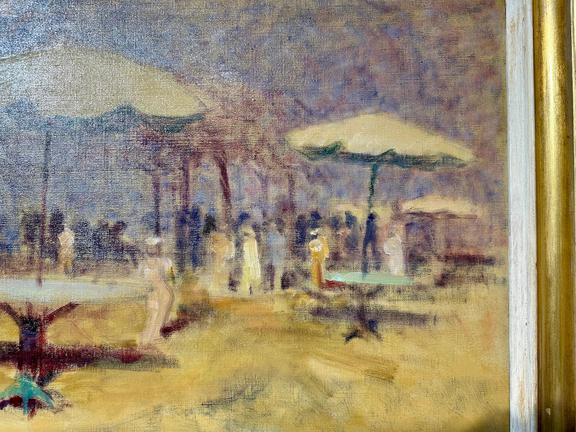 Schwedischer Impressionist der Jahrhundertmitte, Café-Szene in einem  Landschaft (Impressionismus), Painting, von Karl Kihlgren