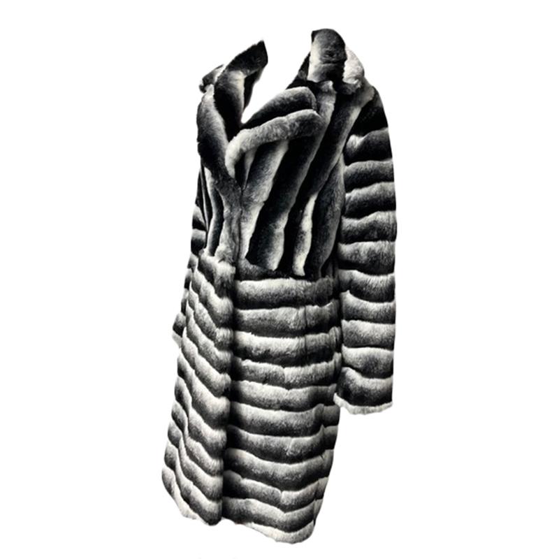 Beautiful Karl Lagarfeld faux chinchilla fur coat in black and white. Size XL, new with tag. Karl Lagarfeld famously revived Chanel since his time from 1983. 