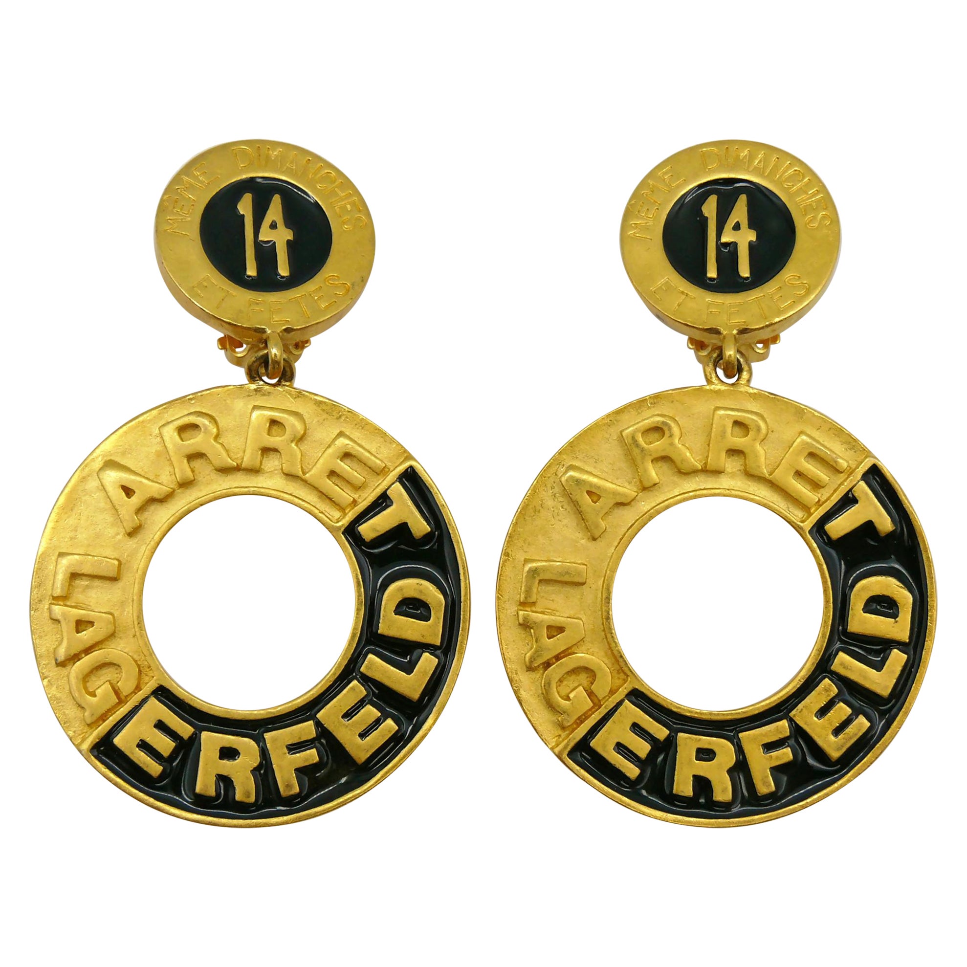 KARL LAGEFERLD Vintage Arret Lagerfeld 14 Blvd de la Madeleine baumelnde Ohrringe
