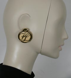 KARL LAGEFERLD Vintage Iconic Logo Clip-On Earrings