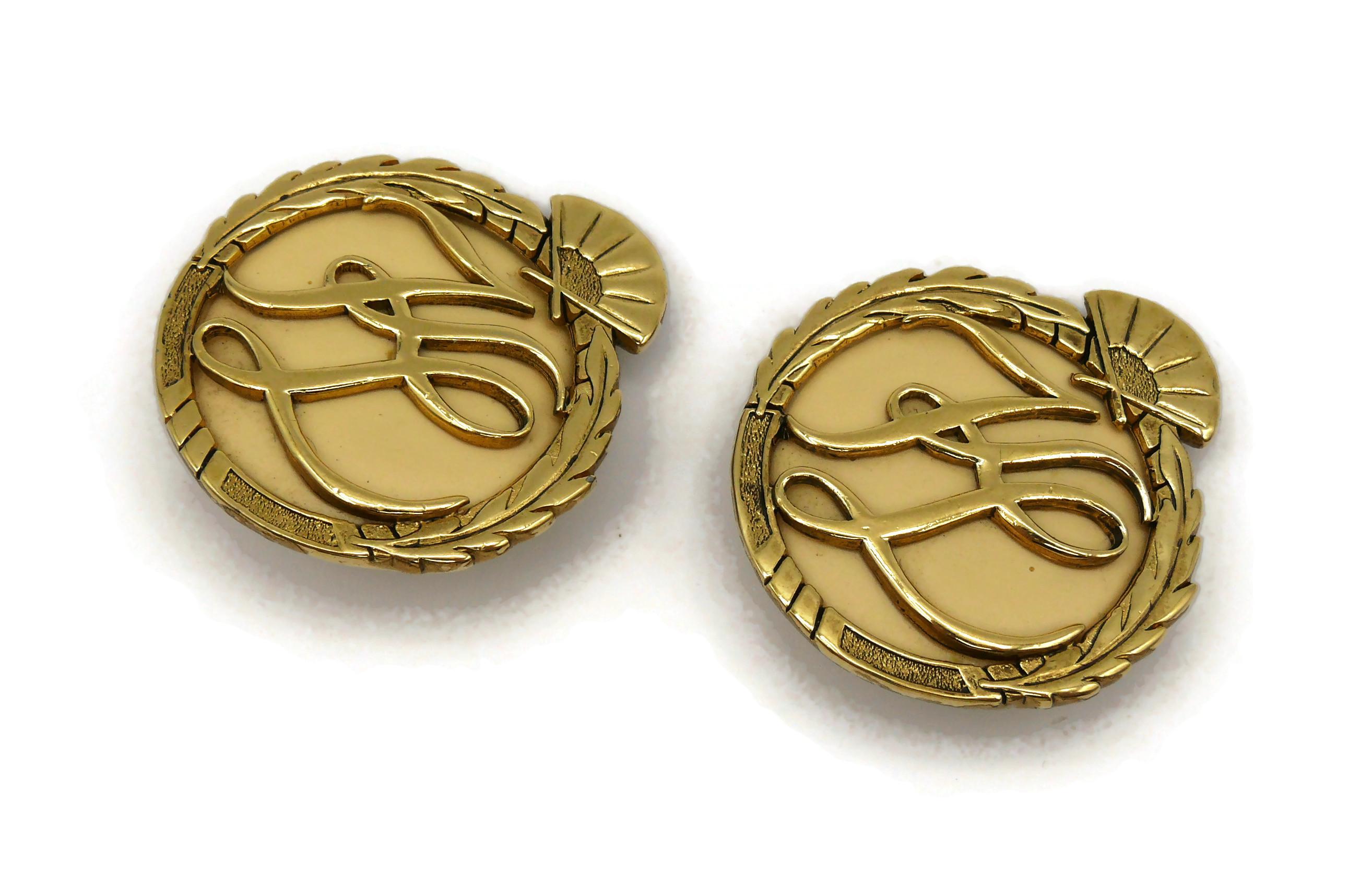 KARL LAGEFERLD Vintage Iconic Logo Clip-On Earrings For Sale 1