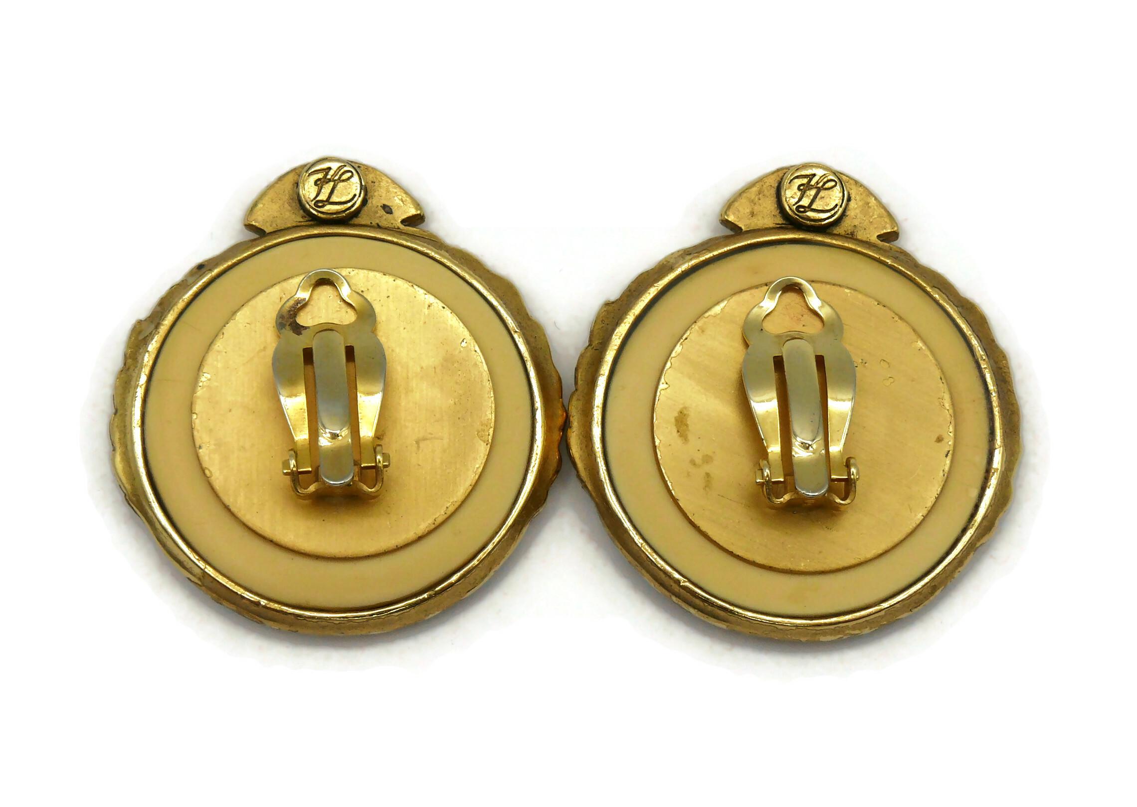 KARL LAGEFERLD Vintage Ikonische Logo-Ohrringe mit Clip im Angebot 3