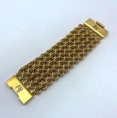 Karl Lagerfeld 1980er Jahre Gliederarmband mit breiter Goldkette
