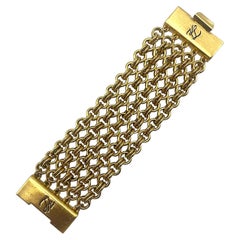 Karl Lagerfeld 1980s Wide Gold Chain Link Bracelet