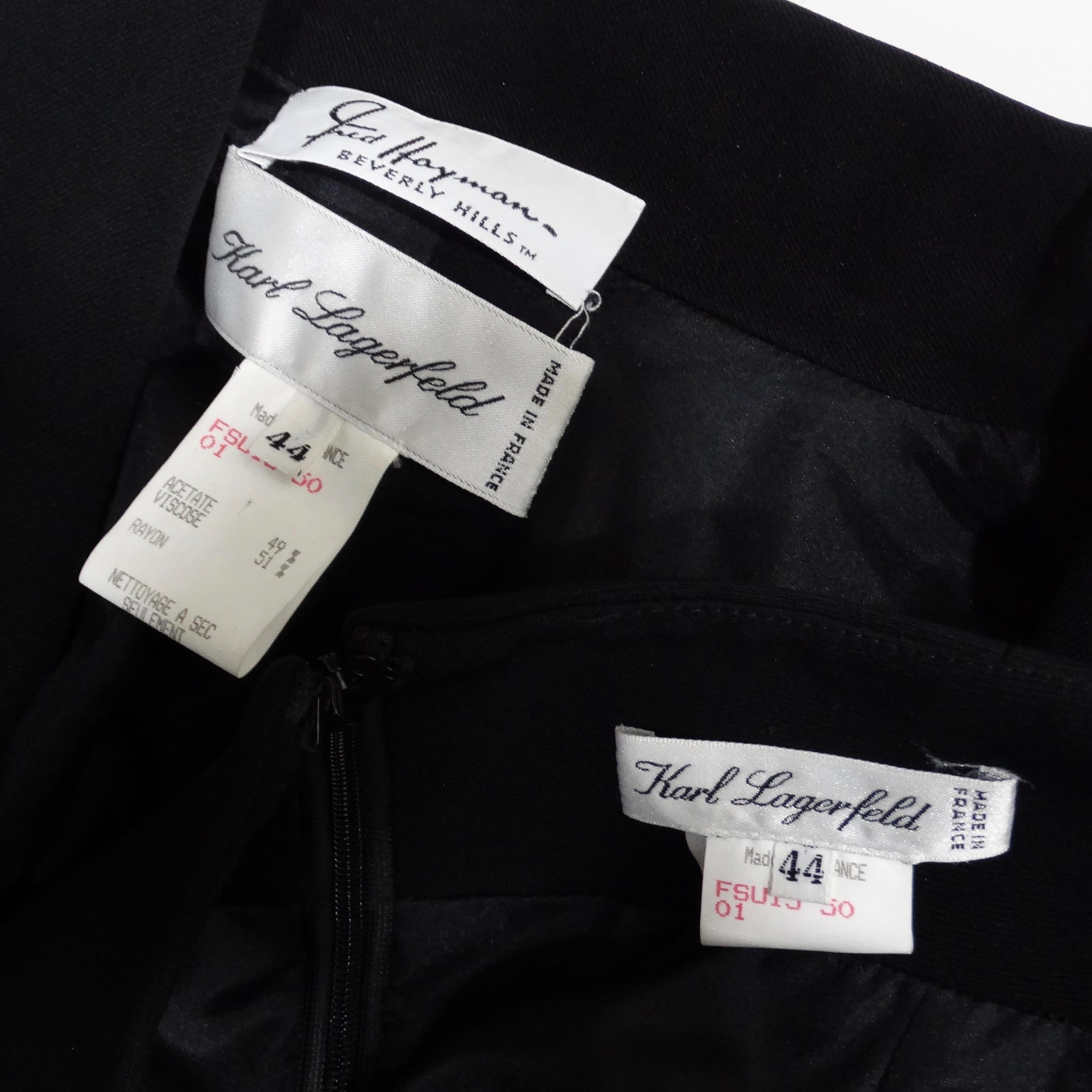 Karl Lagerfeld 1980s Asymmetric Black Skirt Suit For Sale 7