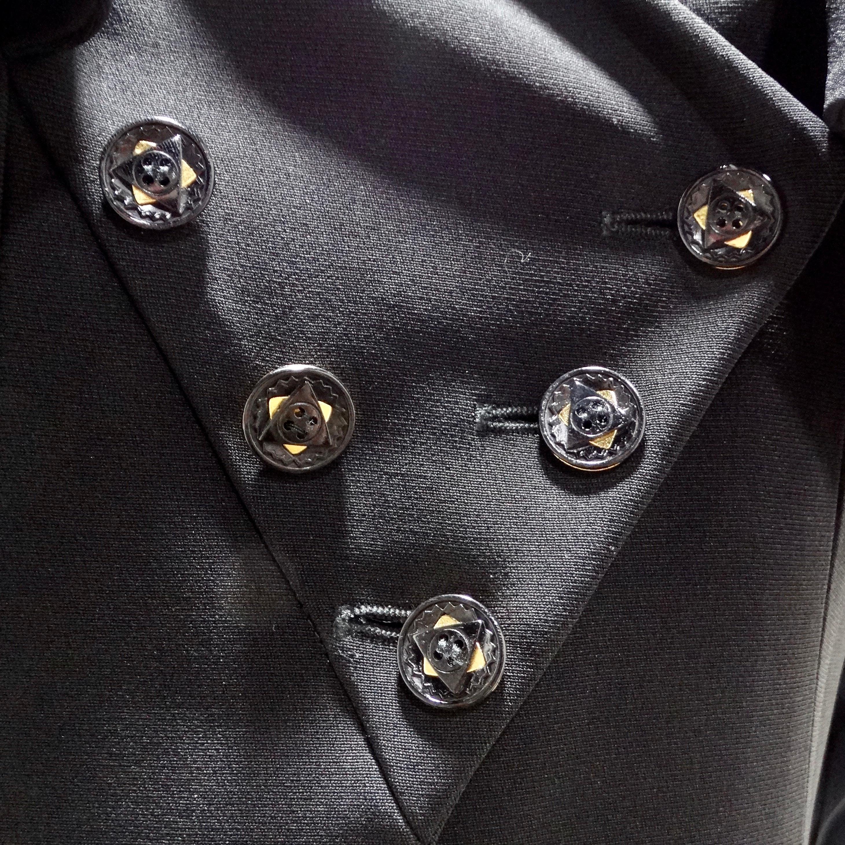 Karl Lagerfeld 1980 - Combinaison jupe asymétrique noire en vente 1
