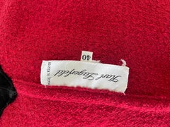 Karl Lagerfeld 1980s Lipstick Red Boiled Wool Cocoon Vintage Cape Kimono Jacket