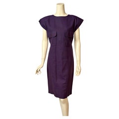 Karl Lagerfeld 1980's Navy Blue Dress with Sexy Open Back