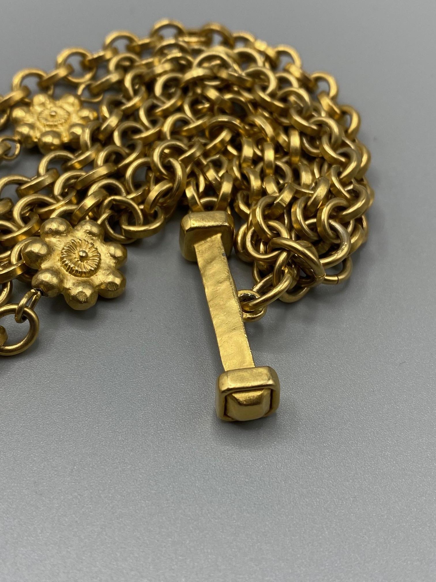 Karl Lagerfeld 1980s Six Strand Gold Toggle Necklace For Sale 11