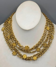 Karl Lagerfeld 1980s Six Strand Gold Toggle Necklace