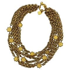 Karl Lagerfeld 1980s Six Strand Gold Toggle Necklace