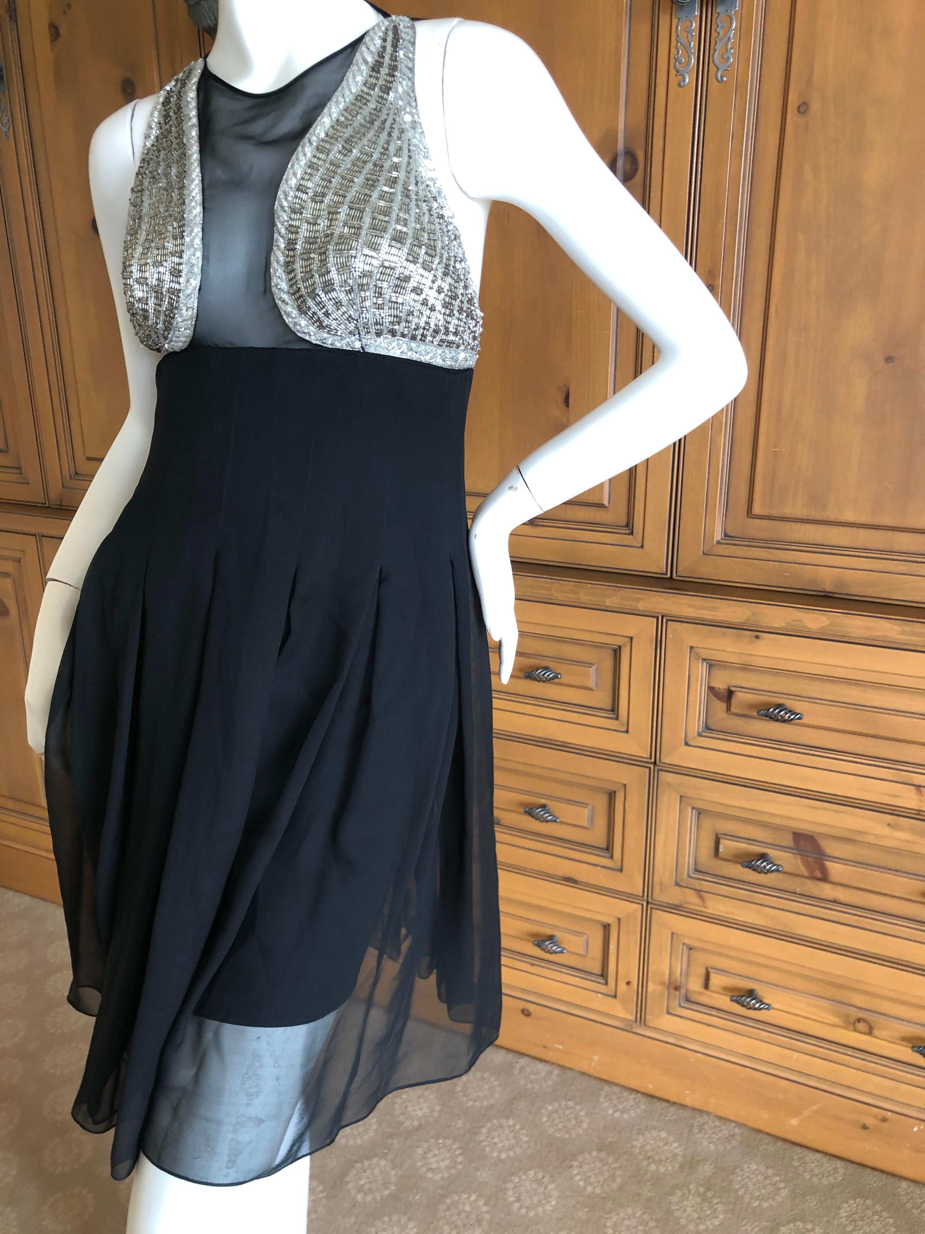 Black Karl Lagerfeld 1984 Lesage Sequin Embellished Mini Dress For Sale