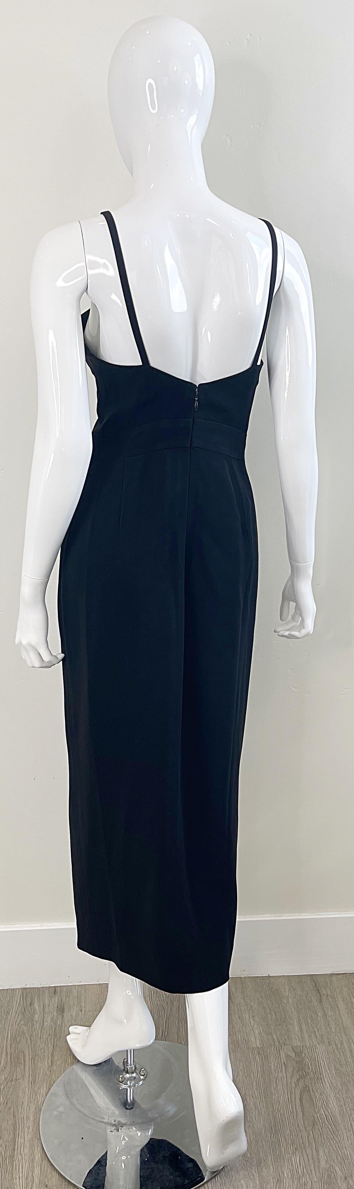 Karl Lagerfeld 1990s Black Sleeveless Timeless Black Vintage 90s Gown Maxi Dress For Sale 7