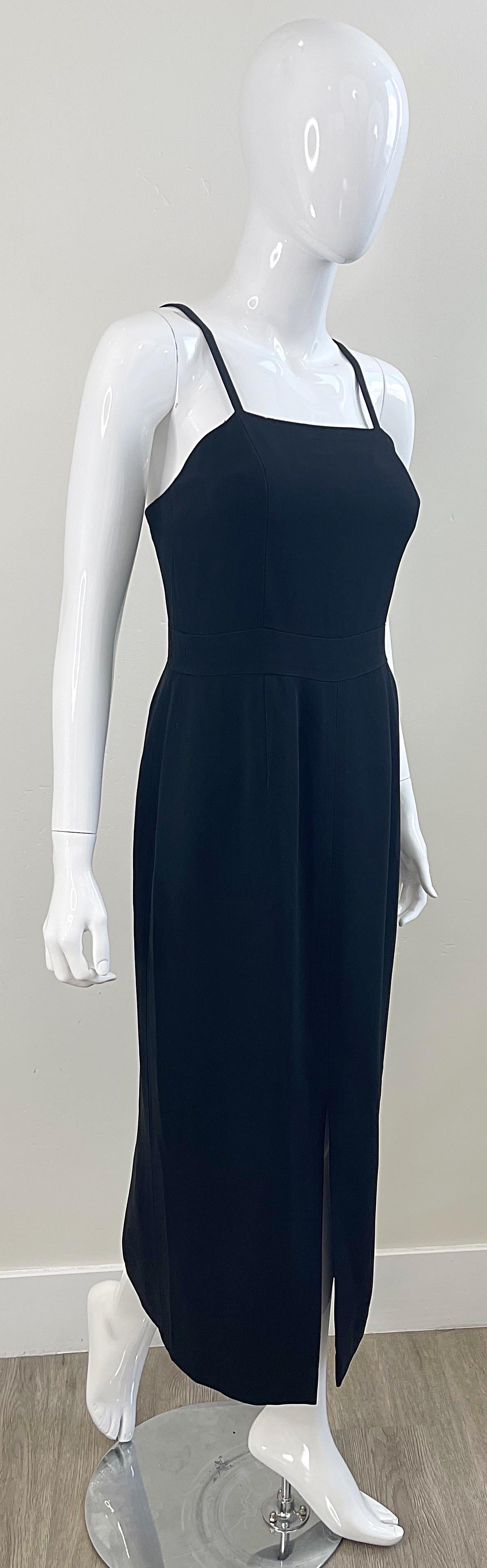 Karl Lagerfeld 1990s Black Sleeveless Timeless Black Vintage 90s Gown Maxi Dress For Sale 8